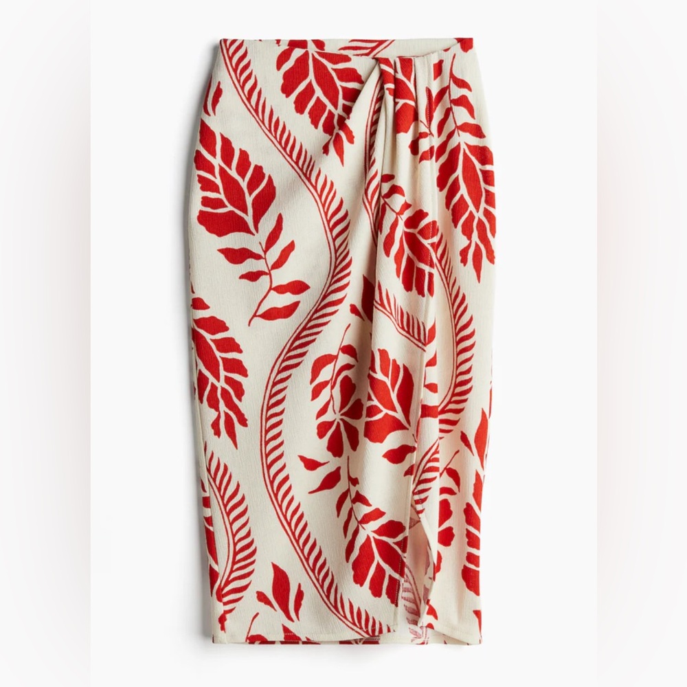 H&M Tropical Faux Wrap Skirt